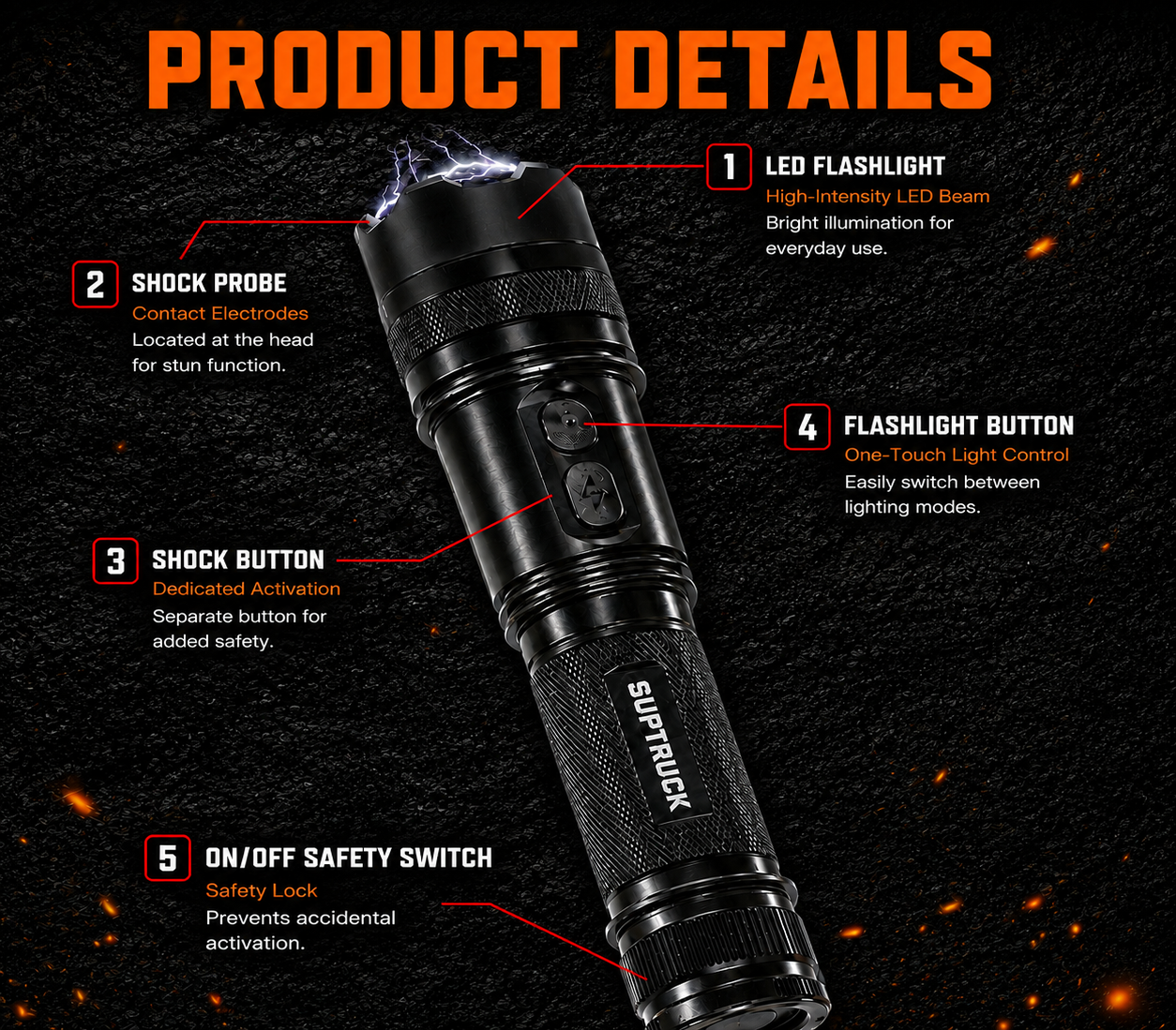 💥 2026 Flash Sale 50% OFF 🔦DefendSafeX Voltaris 75M Stun Flashlight🔦