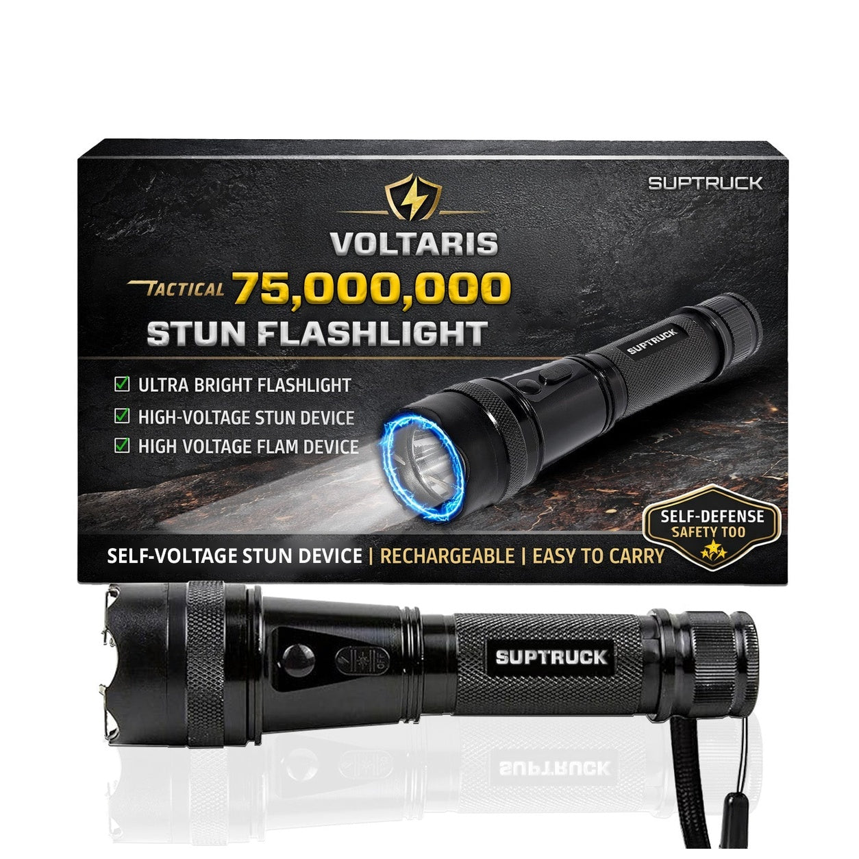 💥 2026 Flash Sale 50% OFF 🔦DefendSafeX Voltaris 75M Stun Flashlight🔦