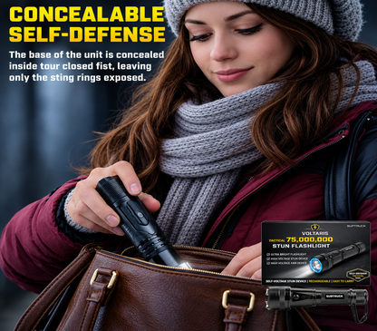💥 2026 Flash Sale 50% OFF 🔦DefendSafeX Voltaris 75M Stun Flashlight🔦